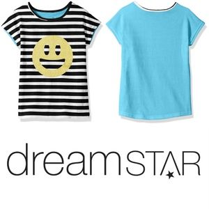 Dreamstar Girls 2T Top Tee Smiley Face Stripe NWT